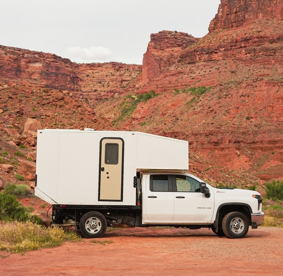 TRUCK + CAMPER Custom Rig w/ Indoor Bike Storage + Heater